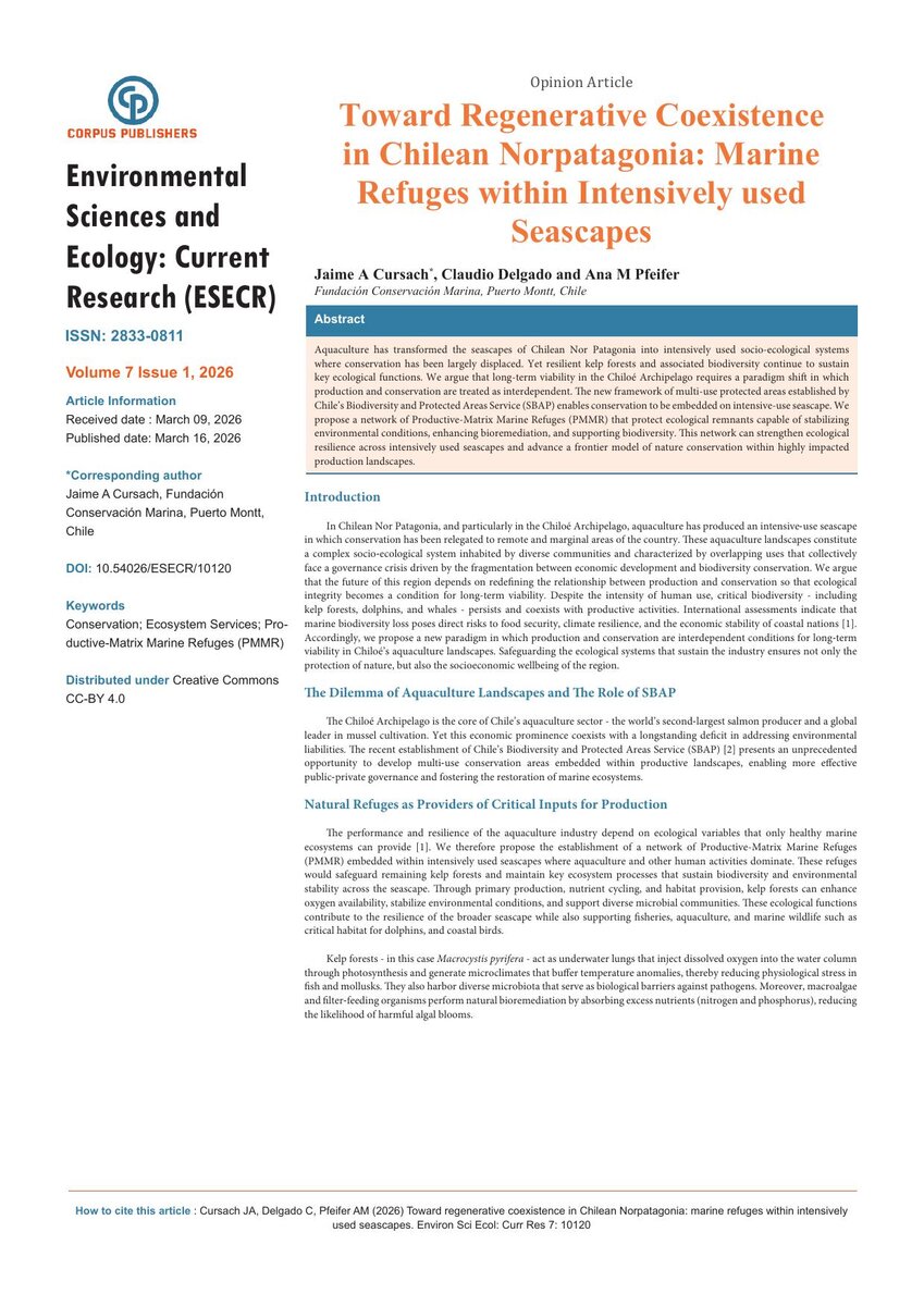 Toward Regenerative Coexistence in Chilean Norpatagonia: Marine Refuges within Intensively Used Seascapes