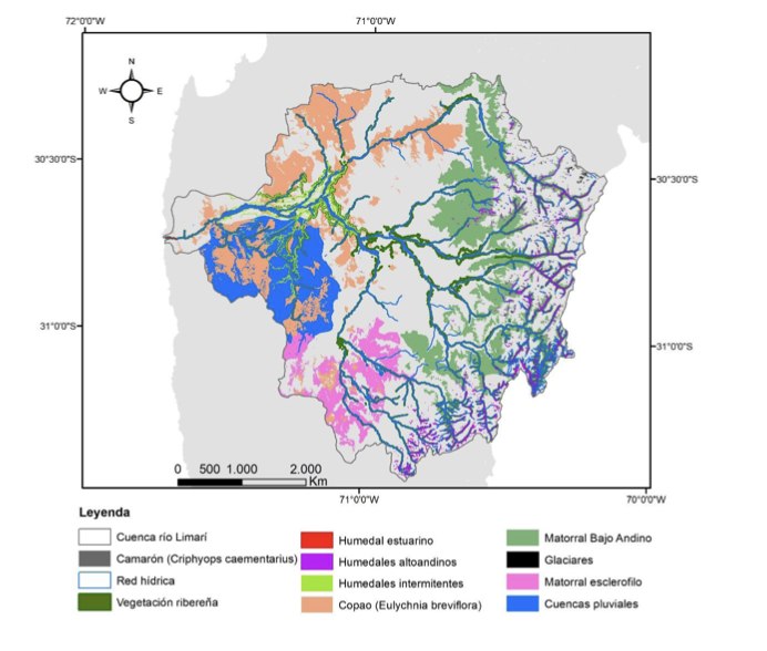 Identificación de sitios de interés para conservación del agua y la biodiversidad asociada en la cuenca del río Limarí, norte de Chile